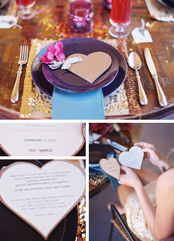 Heart wedding menu Heart wedding menu