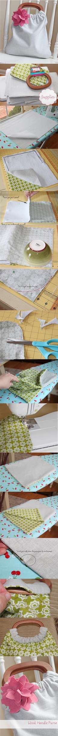DIY Wood Handle Purse DIY Wood Handle Purse
