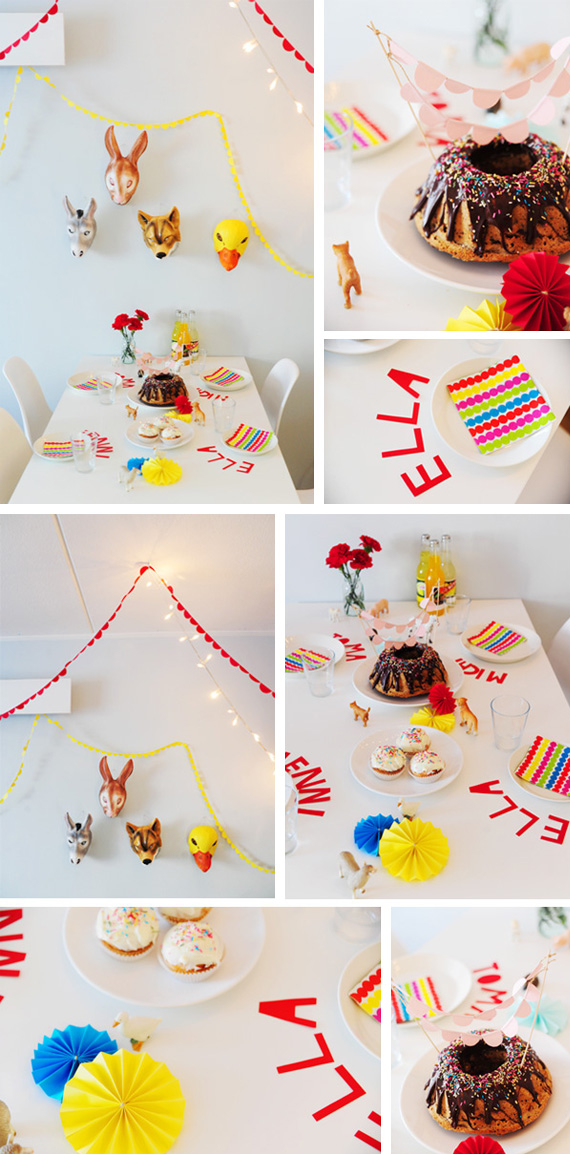 Colorful birthday table