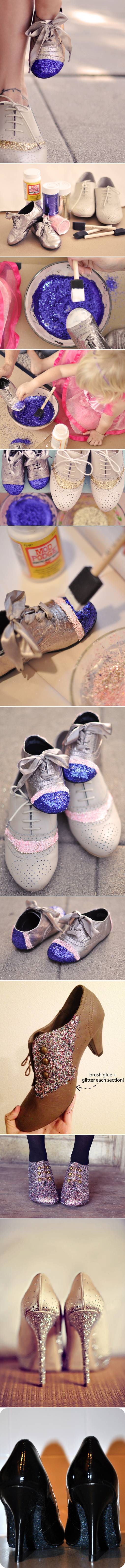 DIY Easy Glitter Shoes