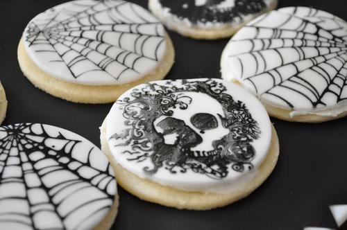 Skull and Web Sugar Cookies