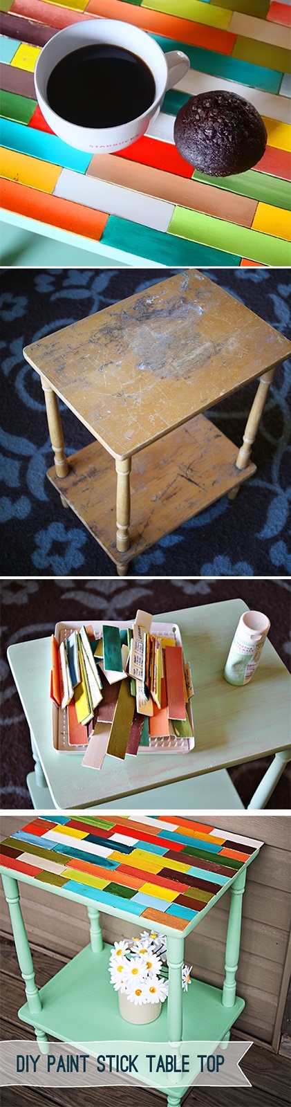 DIY Paint Stick Table Top