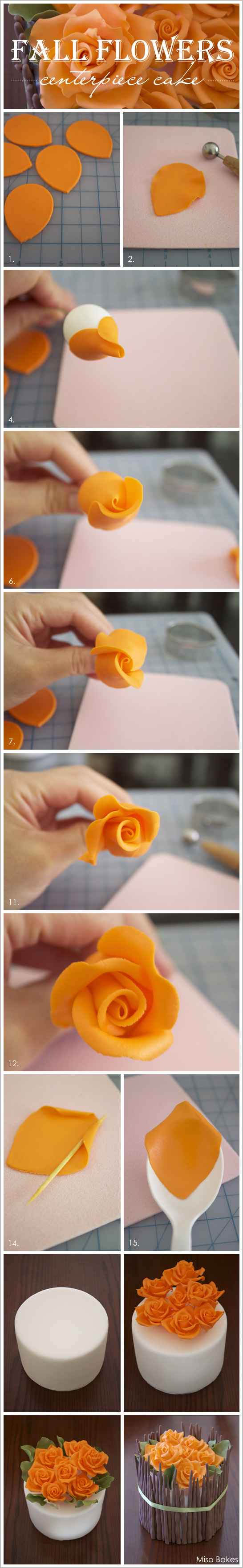 DIY Fall Flowers Centerpiece Cake