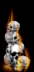 Halloween Burning Skulls Gif