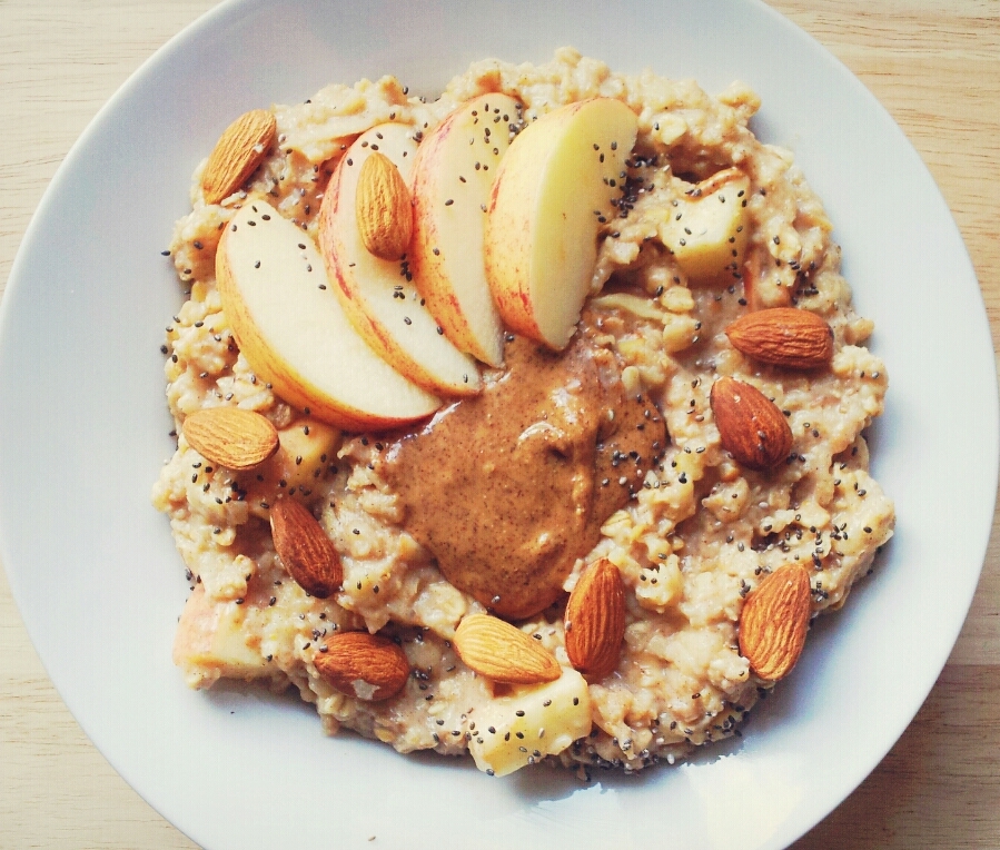Peach and almond oatmeal Peach and almond oatmeal