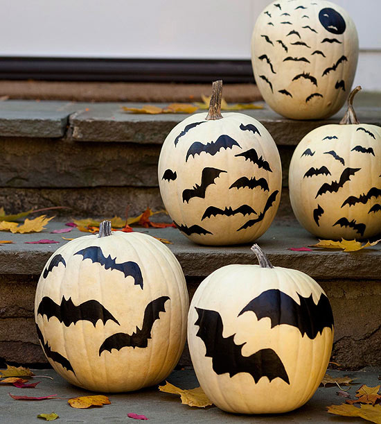 Pumpkins with bat stamps Pumpkins with bat stamps