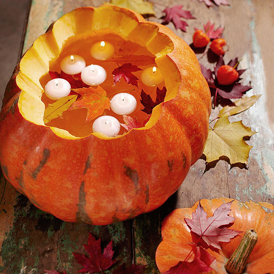Pumpkin with floating candles Pumpkin with floating candles