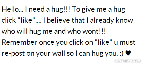 I need a hug I need a hug
