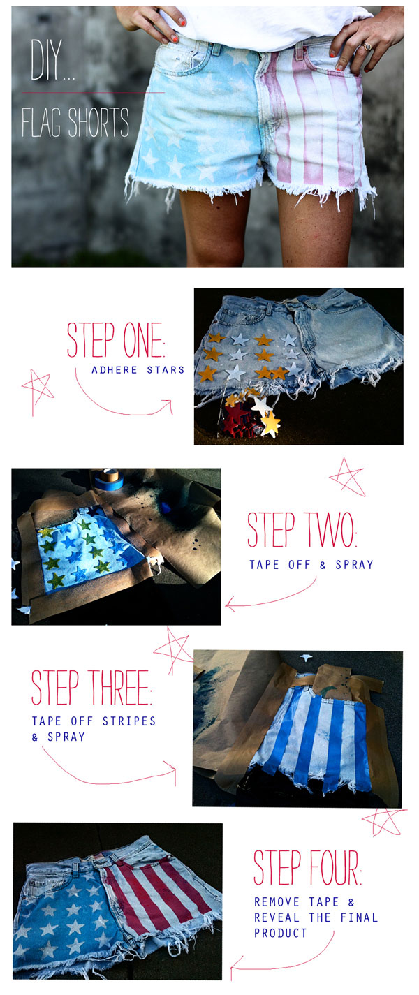 DIY american flag shorts
