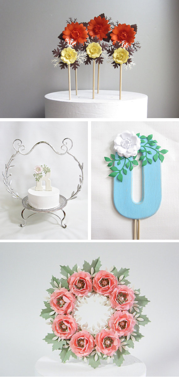 Paper flower toppers Paper flower toppers