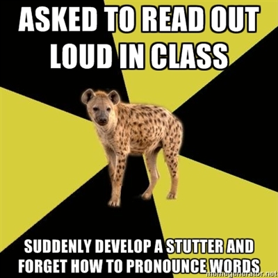 Asked to read out loud in class Asked to read out loud in class