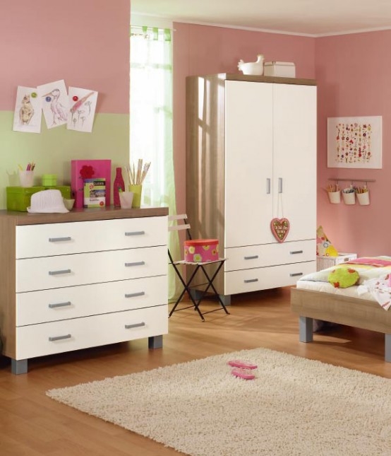 Pink minimalist baby room