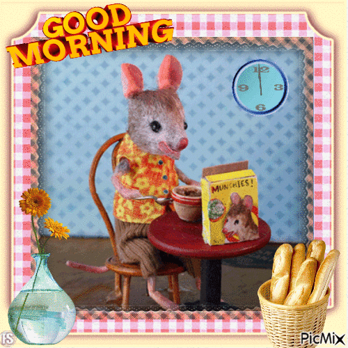 Mouse Eating Cereal Good Morning Gif Pictures, Photos, and Images for