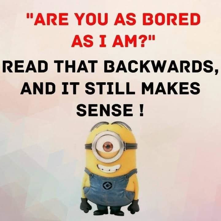 Are You As Bored As I Am? Read That Backwards, And It Still Makes Sense