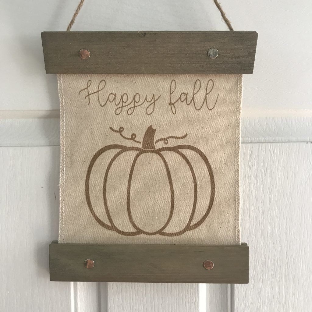 Engraved Happy Fall Pumpkin Canvas Sign Pictures, Photos, and Images