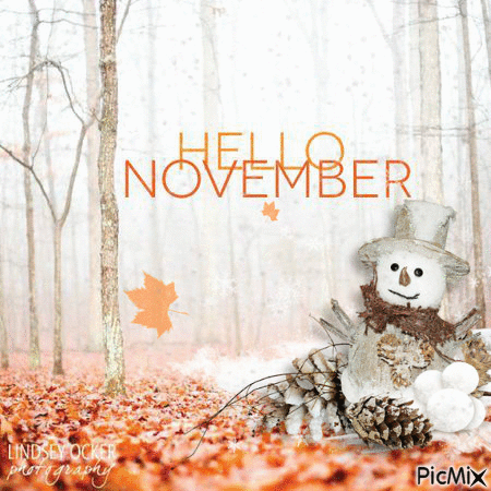 Snowman Hello November Gif