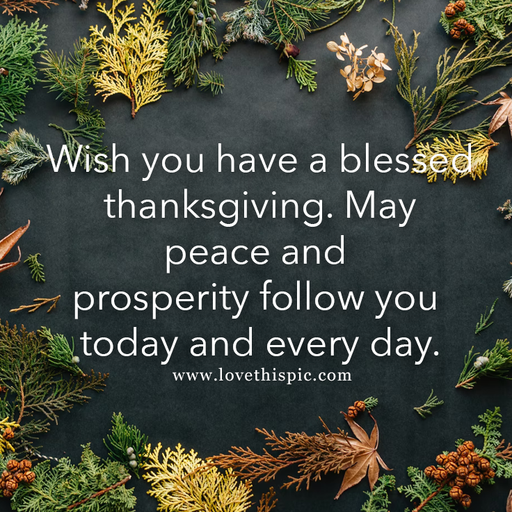 Wish You Have A Blessed Thanksgiving. May Peace And Prosperity Follow