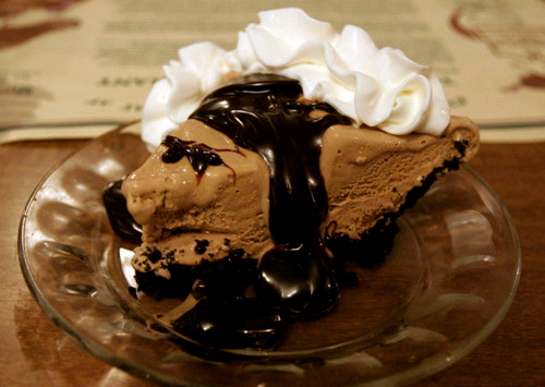 Chocolate ice cream with whipped cream