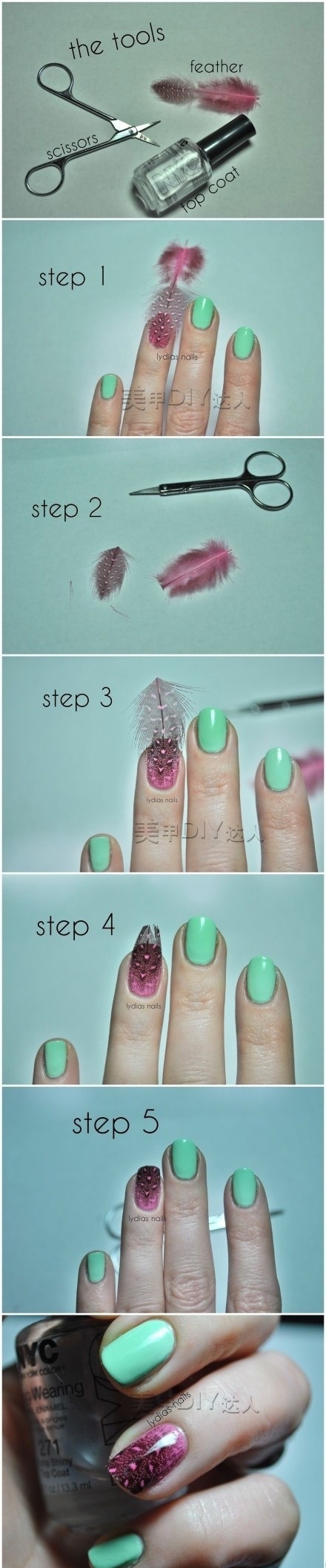 DIY Feathered Nails