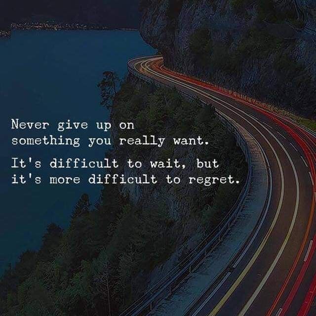 Never Give Up On Something You Really Want. It's Difficult To Wait, But