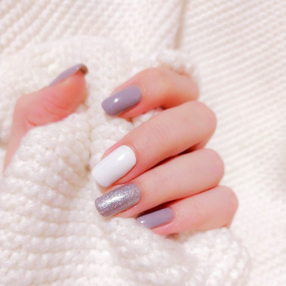 Lilac And White Glitter Nails Pictures, Photos, and Images for Facebook, Tumblr, Pinterest, and