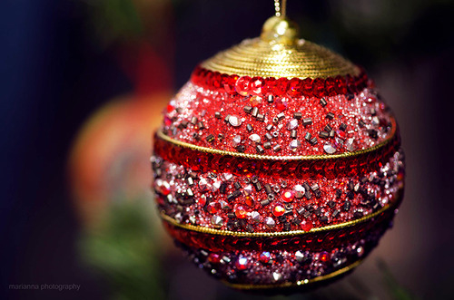 Gold and red decorated ornament Gold and red decorated ornament