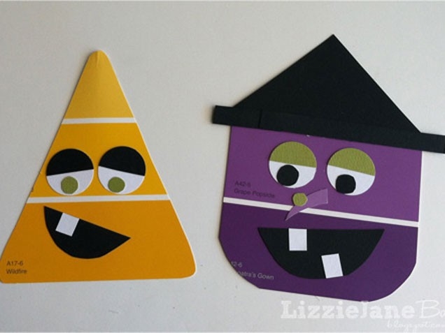Paint chip halloween craft
