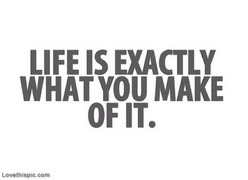 Life is exactly what you make of it Life is exactly what you make of it