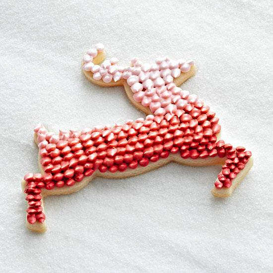 Piped reindeer cookies