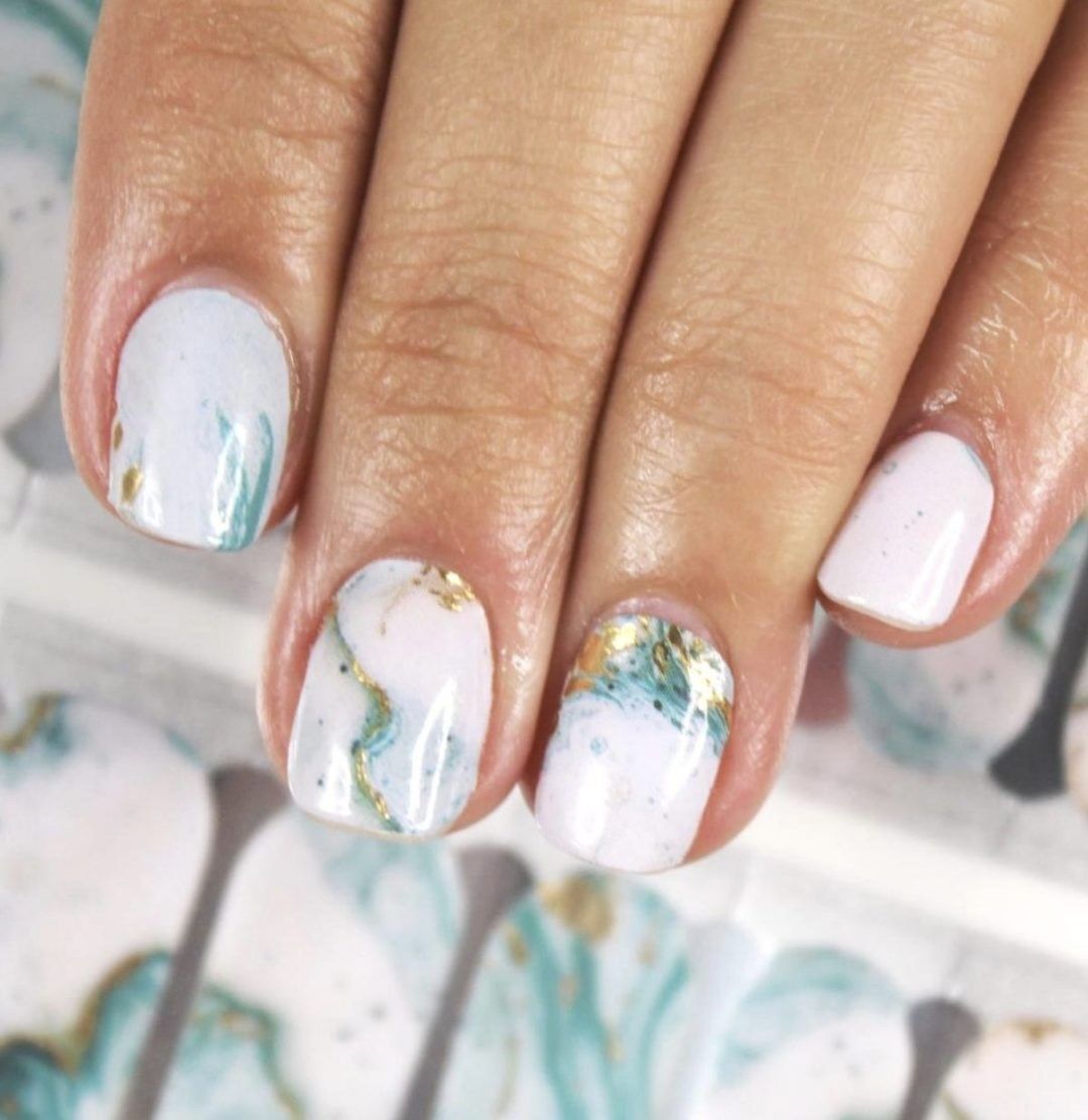 White & Turquoise Marble Nails Pictures, Photos, and Images for Facebook, Tumblr, Pinterest, and