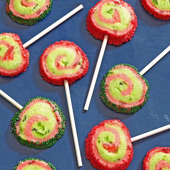 Spiral cherry lollies