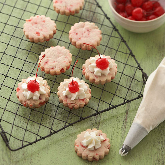 Cherry almond ornament cookies
