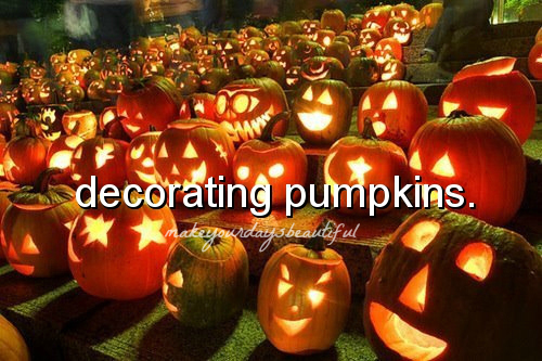 Decorating pumpkins