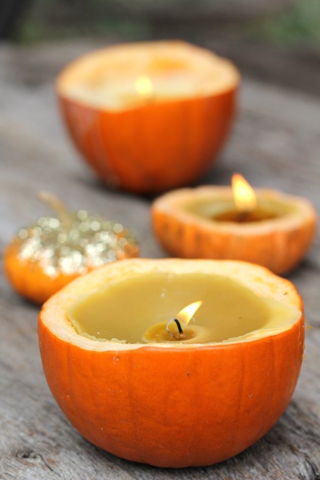 DIY Pumpkin Candles