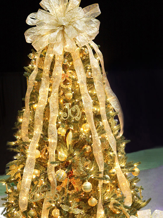 Glittery gold christmas tree
