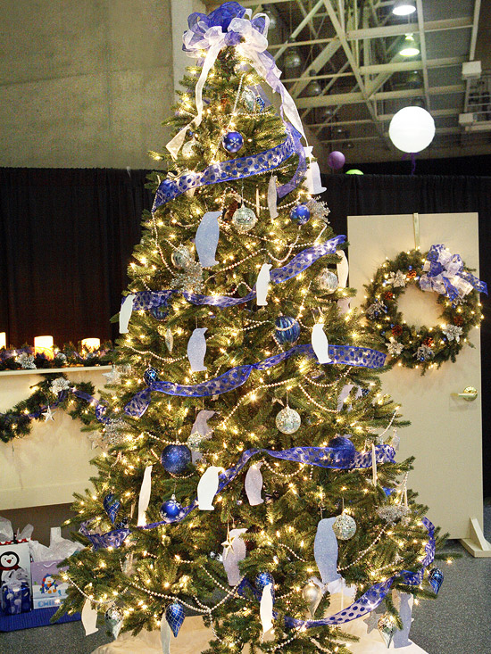 Blue and silver christmas tree