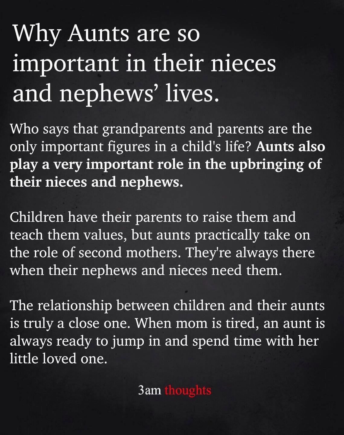 Why Aunts Are So Important In Their Nieces And Nephews Lives