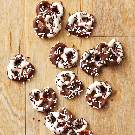 Black and white pretzels
