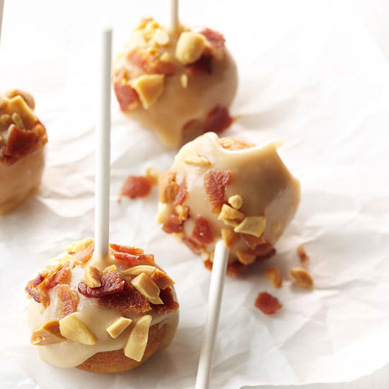 Peanut and bacon, doughnut pops