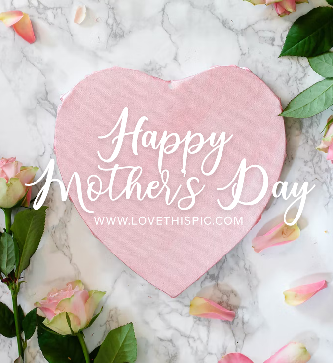 Petals And Pink Heart - Happy Mother's Day Pictures, Photos, and Images ...