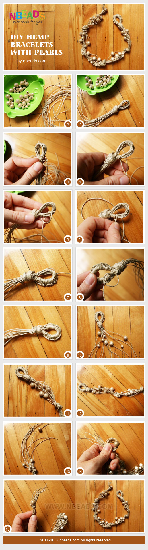 DIY Hemp Bracelets with Pearls DIY Hemp Bracelets with Pearls