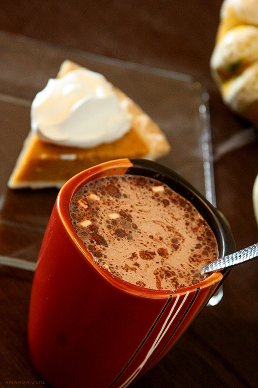 Hot cocoa and pumpkin pie Hot cocoa and pumpkin pie