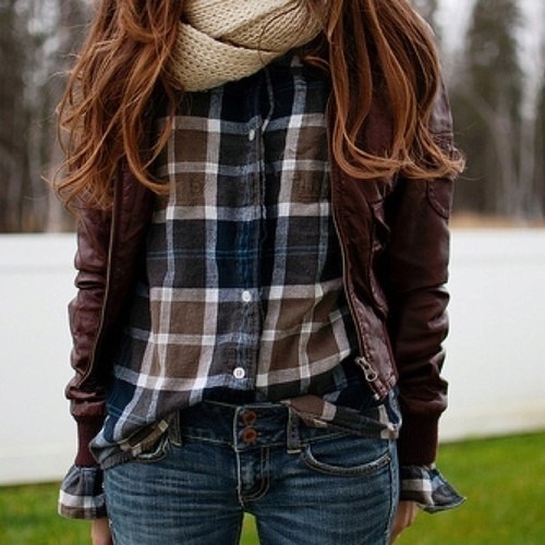 Plaid and scarf
