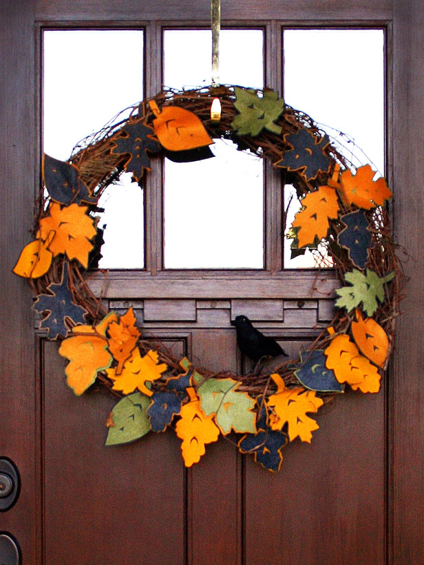 Felt leaf wreath Felt leaf wreath