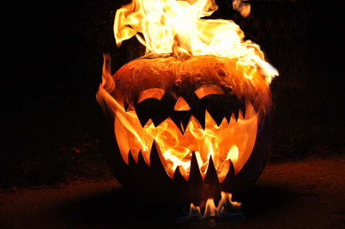 Burning pumpkin