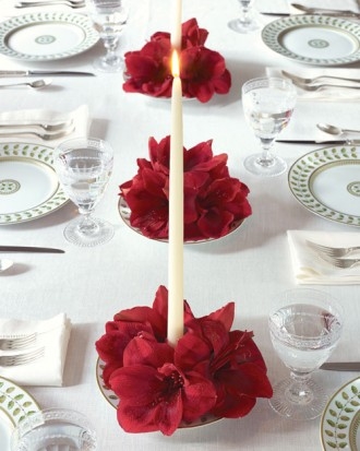 Amaryllis candle centerpiece Amaryllis candle centerpiece