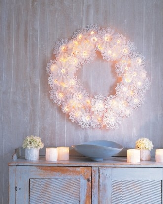 Paper doily wreath
