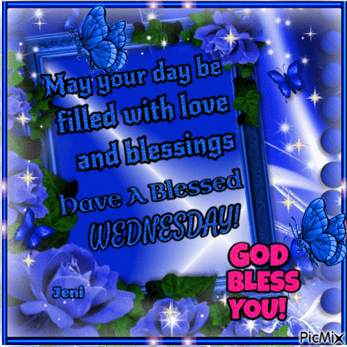 Floating Blue Butterflies Blessed Wednesday Gif Pictures, Photos, and