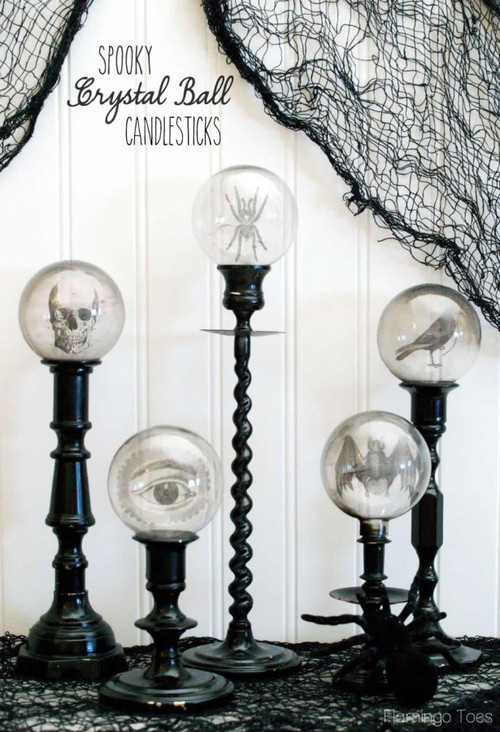 Crystal ball candlesticks Crystal ball candlesticks