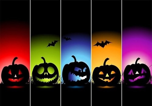 Colorful jack o lanterns